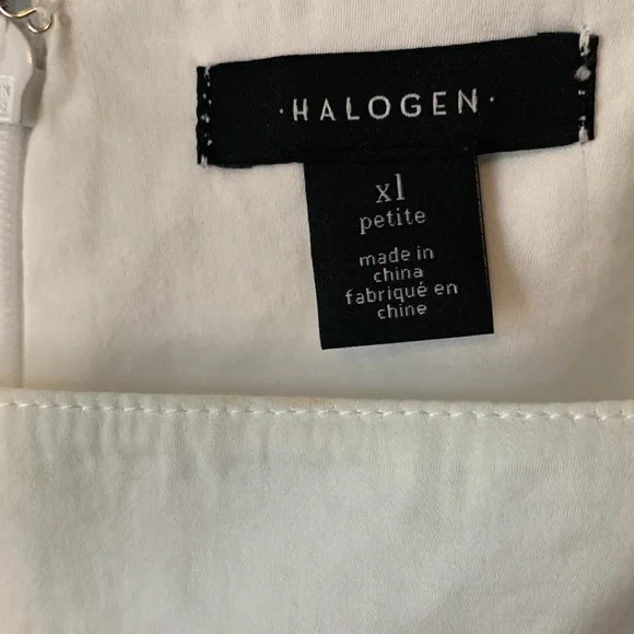 Halogen Crinkle Silky White Square Neck Top Wrist Closures Boho Flowy Top - Picture 5 of 5